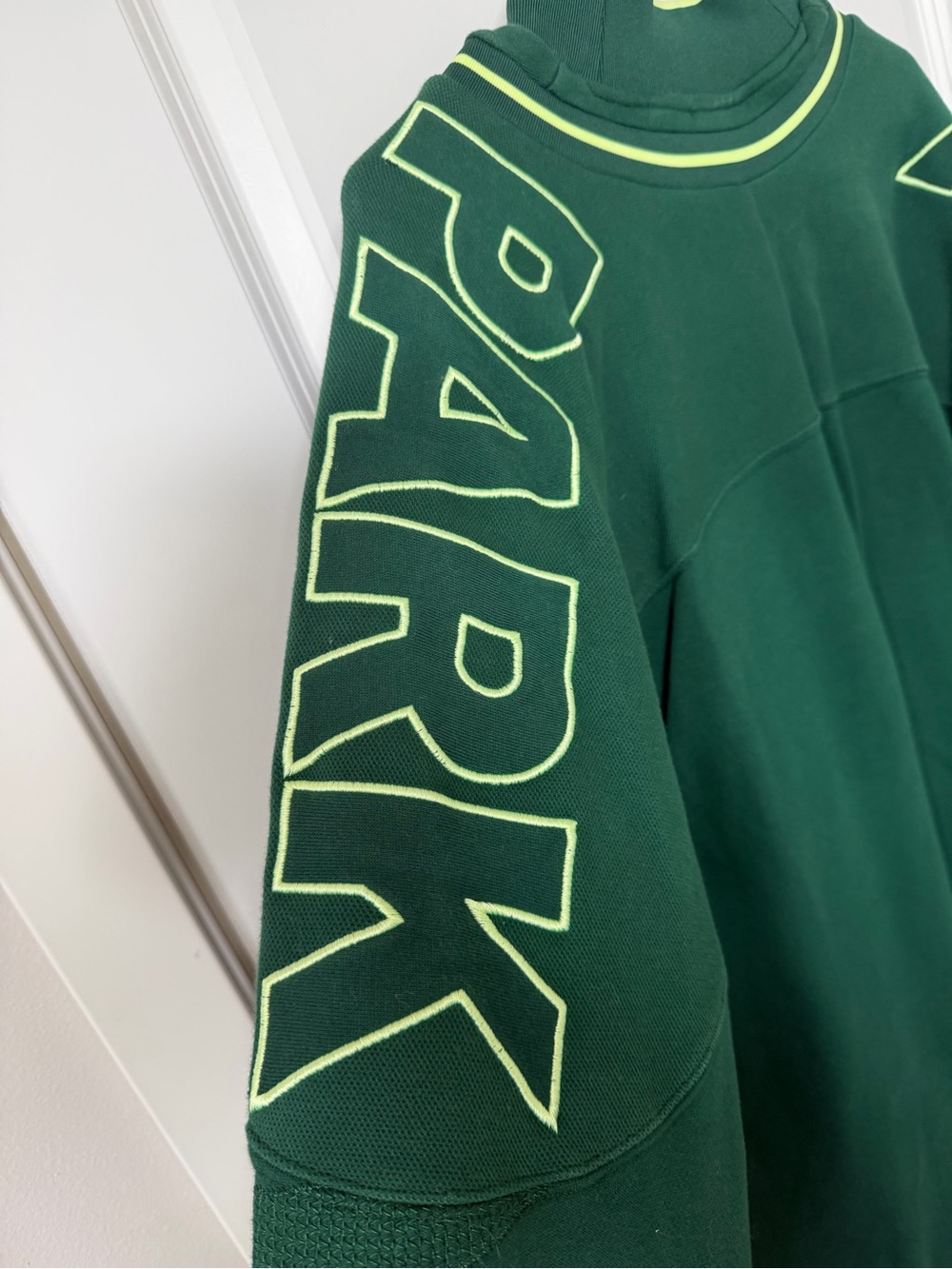 Green PAR K Lettered Pullover with Neon Trim XS